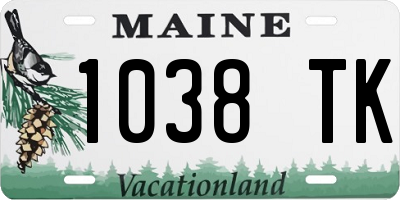 ME license plate 1038TK