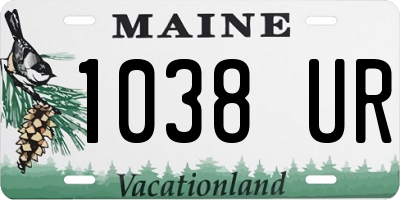 ME license plate 1038UR