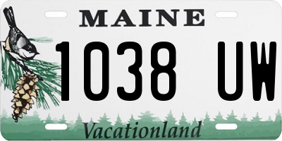 ME license plate 1038UW