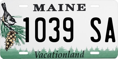 ME license plate 1039SA