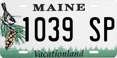 ME license plate 1039SP