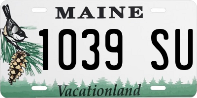 ME license plate 1039SU