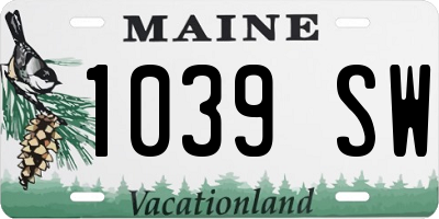 ME license plate 1039SW