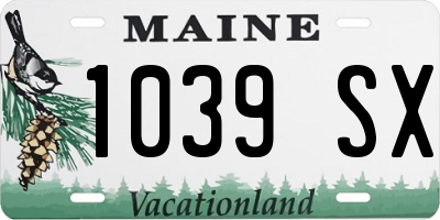 ME license plate 1039SX