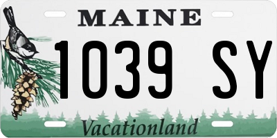 ME license plate 1039SY