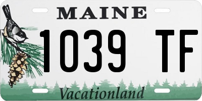 ME license plate 1039TF