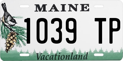 ME license plate 1039TP