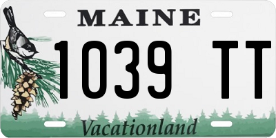 ME license plate 1039TT