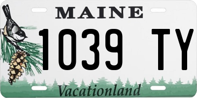 ME license plate 1039TY