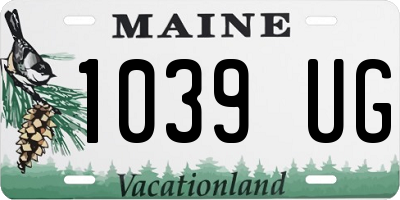 ME license plate 1039UG