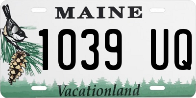 ME license plate 1039UQ