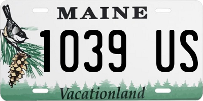 ME license plate 1039US