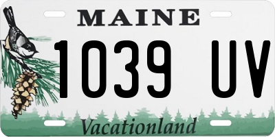 ME license plate 1039UV