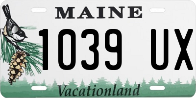 ME license plate 1039UX