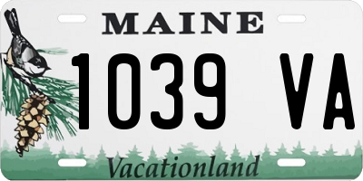 ME license plate 1039VA