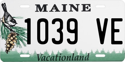 ME license plate 1039VE