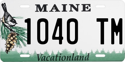 ME license plate 1040TM