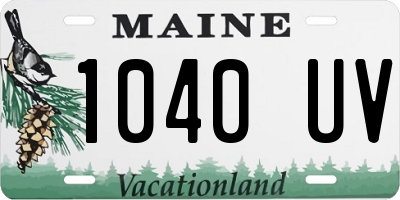 ME license plate 1040UV