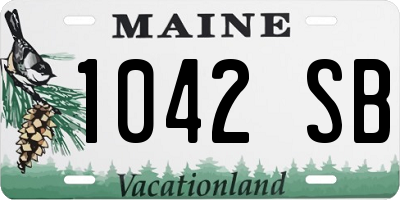 ME license plate 1042SB