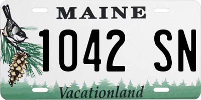 ME license plate 1042SN