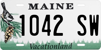 ME license plate 1042SW