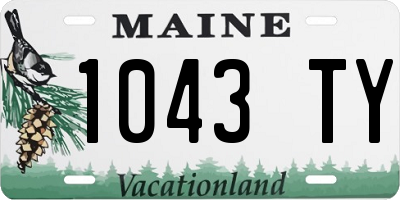 ME license plate 1043TY