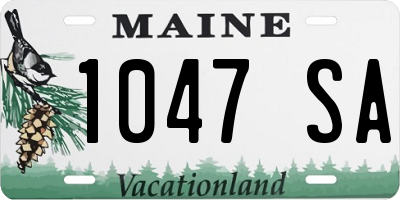 ME license plate 1047SA