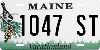 ME license plate 1047ST