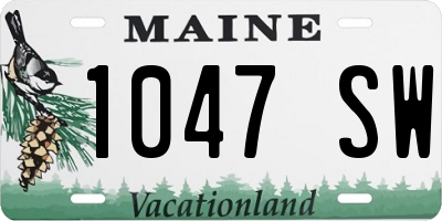 ME license plate 1047SW