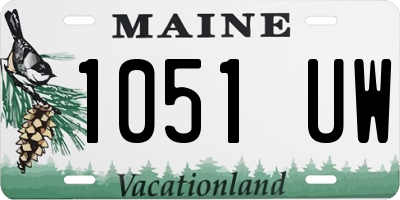 ME license plate 1051UW