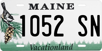 ME license plate 1052SN