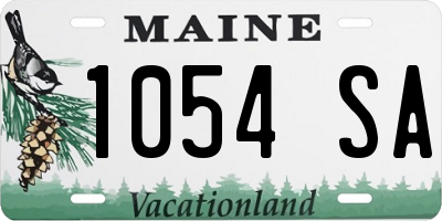 ME license plate 1054SA