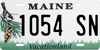 ME license plate 1054SN