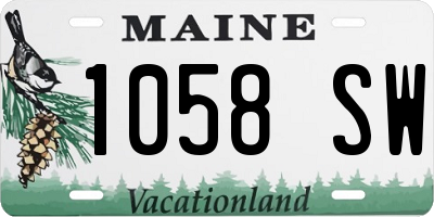 ME license plate 1058SW