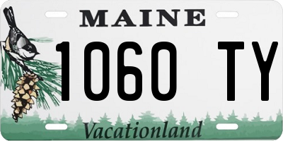 ME license plate 1060TY