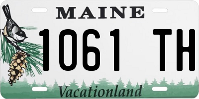 ME license plate 1061TH