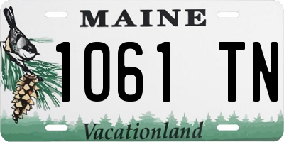 ME license plate 1061TN