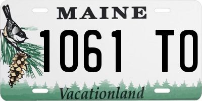 ME license plate 1061TO