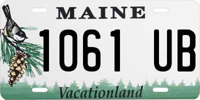 ME license plate 1061UB