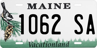 ME license plate 1062SA