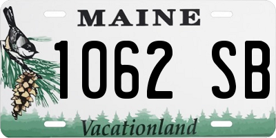 ME license plate 1062SB