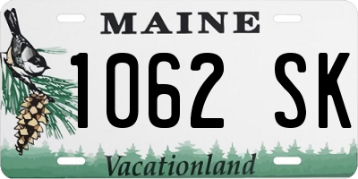 ME license plate 1062SK