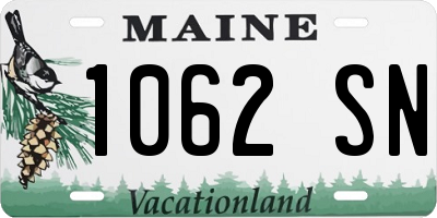 ME license plate 1062SN