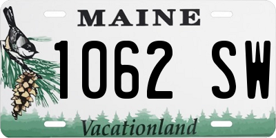 ME license plate 1062SW