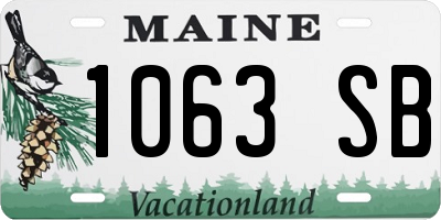 ME license plate 1063SB