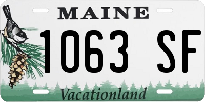 ME license plate 1063SF