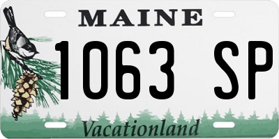 ME license plate 1063SP