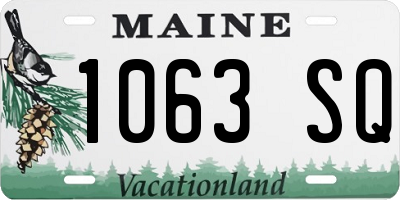 ME license plate 1063SQ
