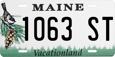 ME license plate 1063ST