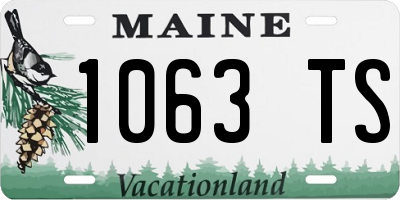 ME license plate 1063TS